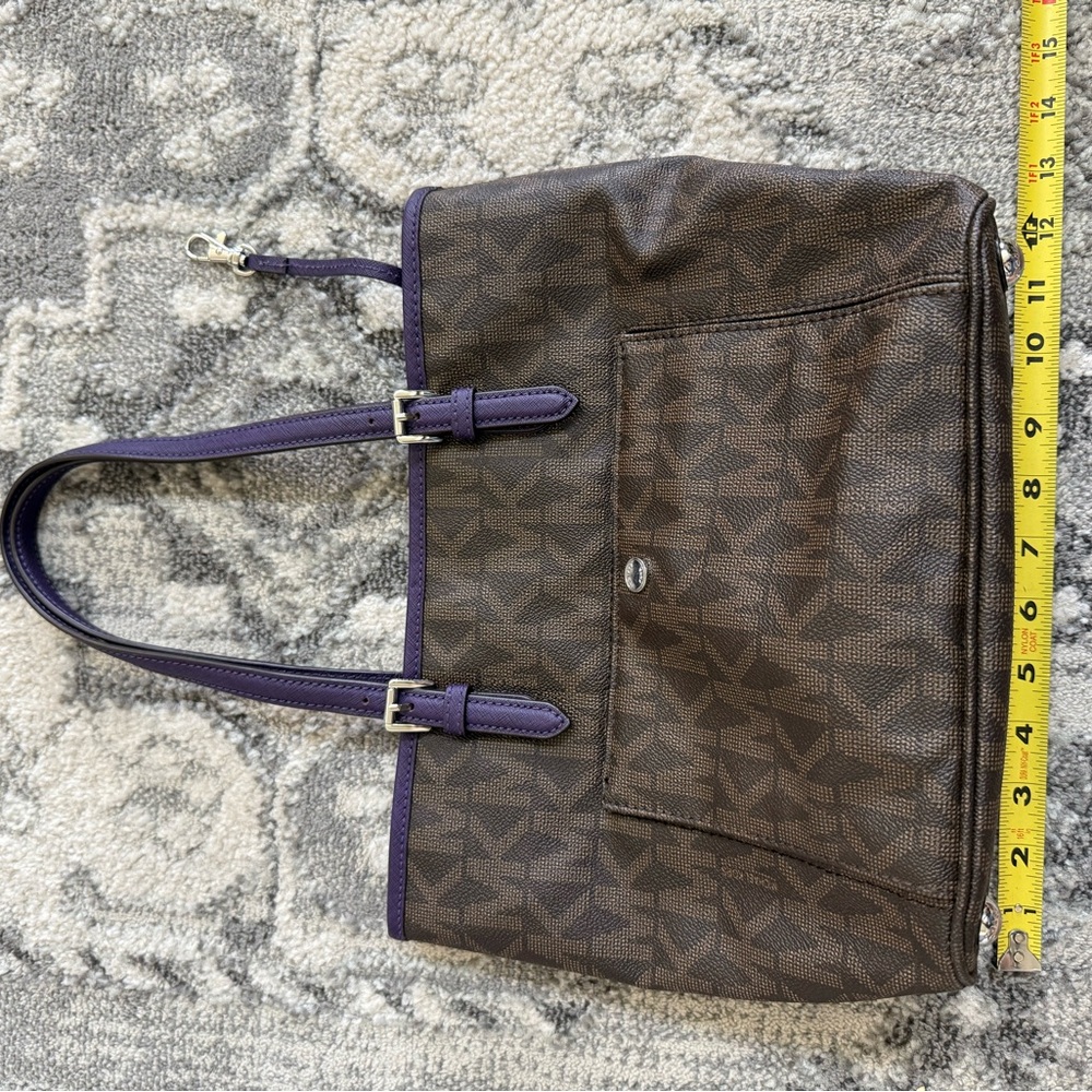 MICHAEL Michael Kors Brown and Purple Tote Bag